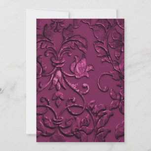 Invitation Regarder en relief Damask Magenta