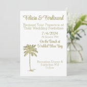 Invitation Regarder vintage Cocout Palm Tree Beach Mariage (Debout devant)