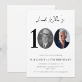 Invitation Regardez les 100 ans d'anniversaire Moderne Simple (Devant / Derrière)