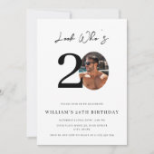 Invitation Regardez les 20 ans Anniversaire Moderne Simple Ph (Devant)