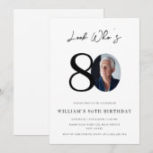 Invitation Regardez les 80 ans Anniversaire Moderne Simple Ph (Devant / Derrière)