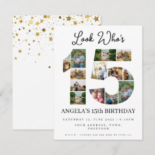 Invitation regardez qui a 15 ans Photo Collage quinceaneras a