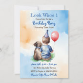 Invitation Regardez qui a 1 | Fête du premier anniversaire du (Devant)