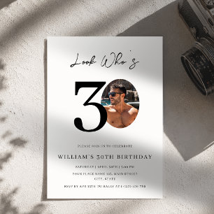 Invitation Regardez Qui a 30 ans Anniversaire Moderne Simple