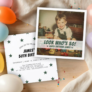 Invitation Regardez qui a 50 ans Anniversaire Personnalisé Ph