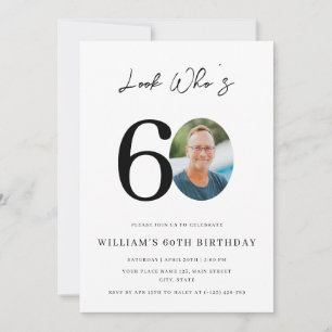 Invitation Regardez Qui a 60 ans Anniversaire Moderne Simple