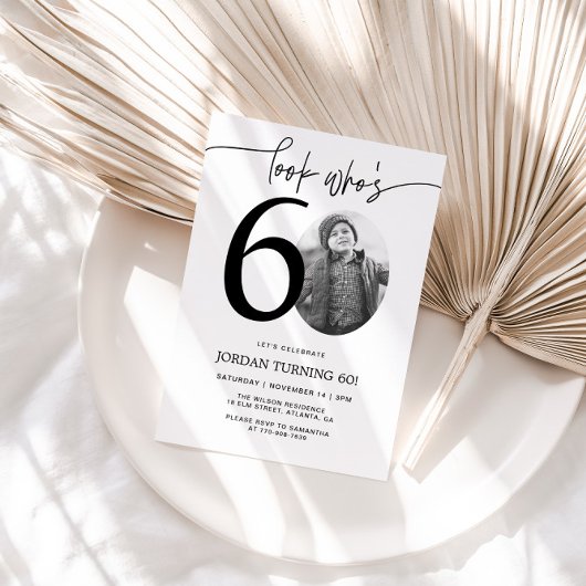 Invitation Regardez qui a 60 ans | Photo 60th Birthday Invita