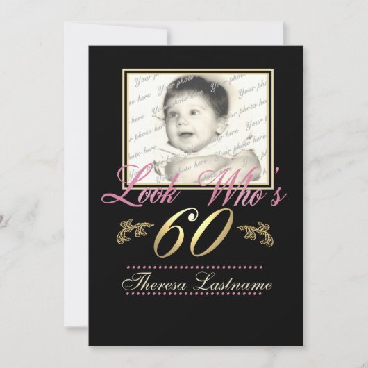 Invitation Regardez qui a 60 photos (Devant)