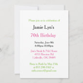 Invitation Regardez qui a 70 ans| 70e anniversaire (Dos)