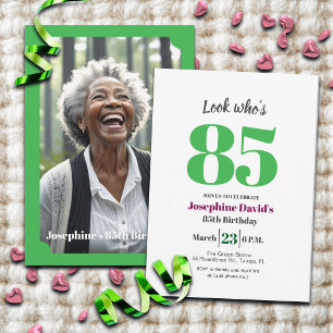 Invitation Regardez qui a 85 ans ! Photo de fête d'anniversai
