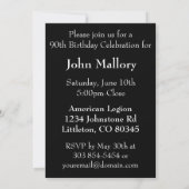 Invitation Regardez qui a 90 ans| 90e anniversaire (Dos)