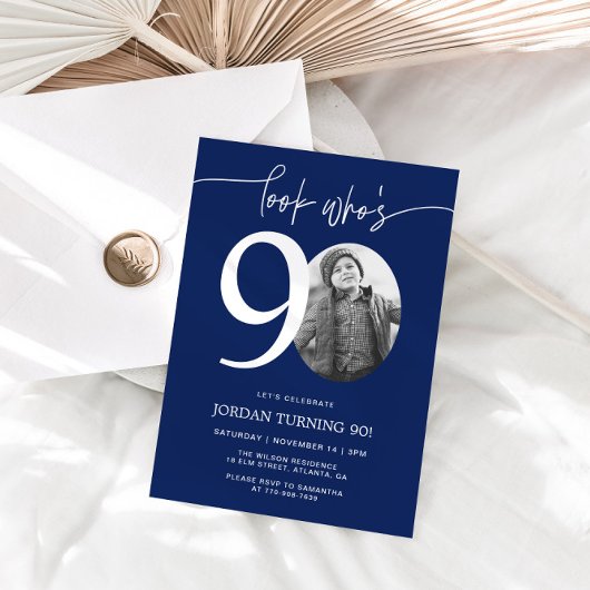 Invitation Regardez qui a 90 ans | 90e anniversaire Invitatio