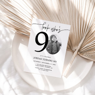 Invitation Regardez qui a 90 ans   Photo 90th Birthday Invita