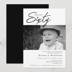 Invitation Regardez qui a soixante ans Photo bébé drôle 60e a