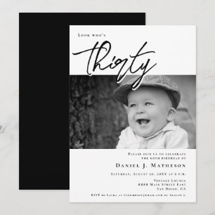 Invitation Regardez qui a trente ans Photo de bébé Anniversai