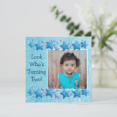 Invitation Regardez qui atteint le 2° anniversaire, première (Debout devant)