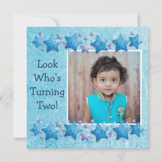 Invitation Regardez qui atteint le 2° anniversaire, première (Devant)