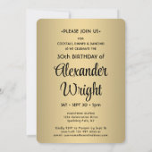 Invitation Regardez qui est 30 Black & Gold Anniversaire Part (Dos)