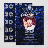 Invitation Regardez qui est 30 moderne Disco Retro Photo Anni (Devant / Derrière)