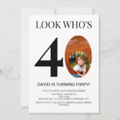 Invitation Regardez qui est 40 40e fête d'anniversaire pour h (Devant)