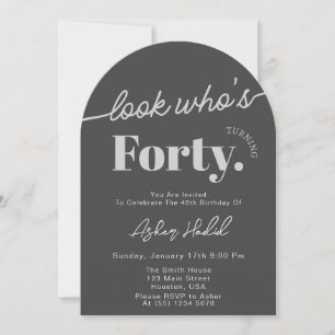 Invitation Regardez qui est 40 moderne simple 40e anniversair