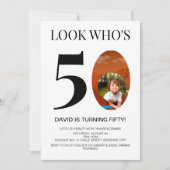 Invitation Regardez qui est 50 50e fête d'anniversaire pour h (Devant)
