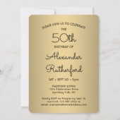 Invitation Regardez qui est 50 Black & Gold Anniversaire Part (Dos)