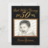 Invitation Regardez qui est 50 Photo Orange (Devant)