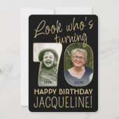 Invitation Regardez qui est 70 Black & Gold Anniversaire Part (Devant)