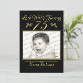 Invitation Regardez qui est 75 Photo Gold Black (Debout devant)