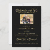 Invitation Regardez qui est 75 Photo Gold Black (Dos)