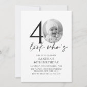 Invitation Regardez qui est moderne photo simple 40e annivers (Devant)
