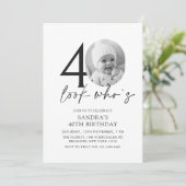 Invitation Regardez qui est moderne photo simple 40e annivers (Debout devant)