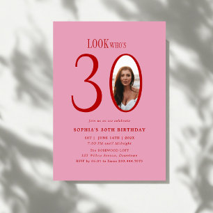 Invitation Regardez qui est trente photo minimale 30e anniver