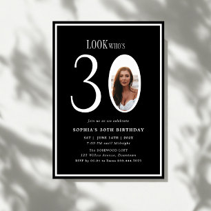 Invitation Regardez qui est trente photo minimale 30e anniver