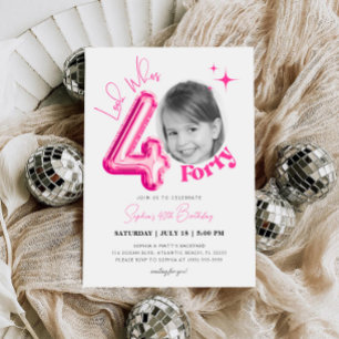 Invitation Regardez qui femmes 40e anniversaire Ballon rose p