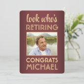 Invitation Regardez qui prend sa retraite à la Retraite Rouge (Debout devant)