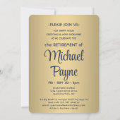 Invitation Regardez qui prend sa retraite Blue Retiring Party (Dos)