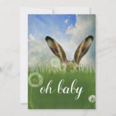 Invitation Regardez un lapin boo | Ciel bleu et nuages (Dos)