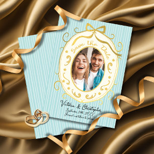 Invitation Regency baroque Photo Enregistrer la date