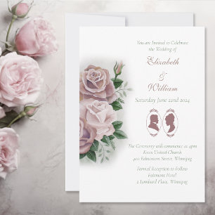Invitation Regency Bridgerton Rose Roses Cameos