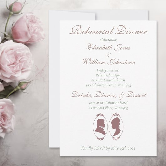 Invitation Regency Bridgerton Rose Roses Cameos