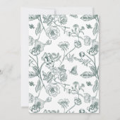 Invitation Regency Era Emerald Monogram Crest Mariage (Dos)