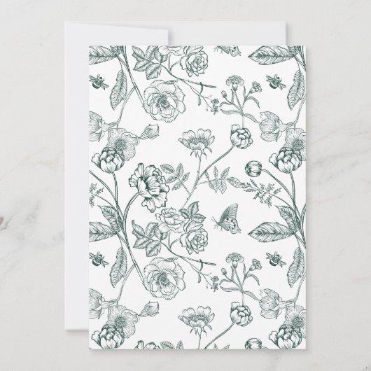 Invitation Regency Era Emerald Monogram Crest Mariage (Dos)