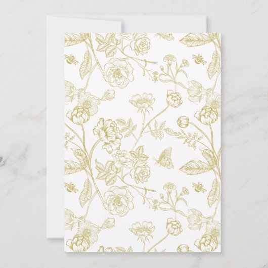 Invitation Regency Era Gold Crest Monogram Mariage (Dos)