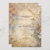 Invitation Regency Floral Journal Page Austen Devis (Devant / Derrière)