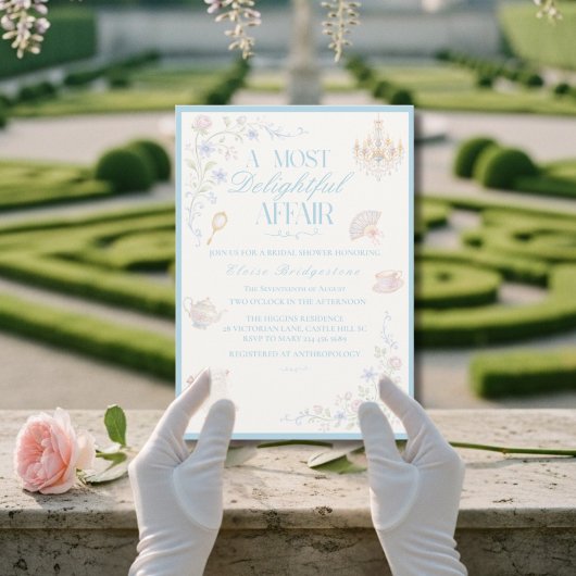 Invitation Regency Floral Tea garden Bridal shower