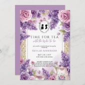 Invitation Regency Floral Tea Party bridal shower (Devant / Derrière)