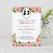 Invitation Regency Floral Tea Party douche nuptiale (Debout devant)