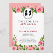 Invitation Regency Floral Tea Party douche nuptiale (Devant / Derrière)